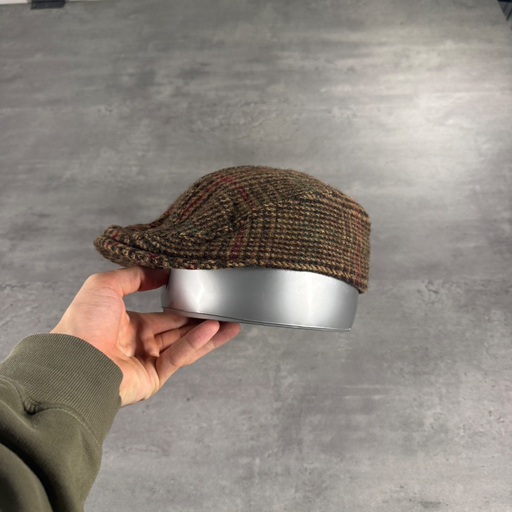 Vintage New York Hat Co Flat Cap S/M Brown Plaid Wool Newsboy Driver Hat USA - Picture 2 of 7